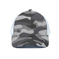 Grey And White Camouflage Print White Mesh Trucker Hat