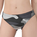 Grey And White Camouflage Print Women's Panties