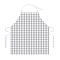 Grey And White Check Pattern Print Adjustable Apron