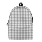 Grey And White Check Pattern Print Backpack