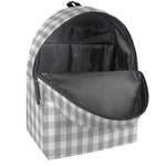 Grey And White Check Pattern Print Backpack