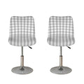 Grey And White Check Pattern Print Bar Stool Covers