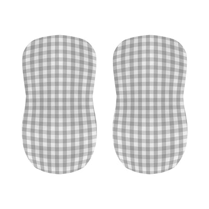 Grey And White Check Pattern Print Bar Stool Covers