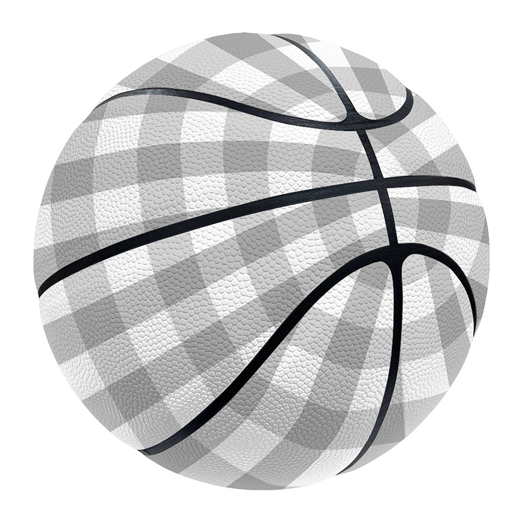 Grey And White Check Pattern Print Basketball