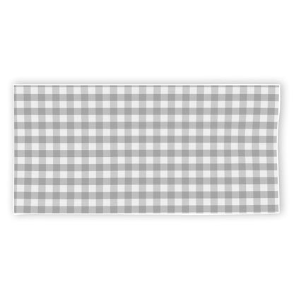 Grey And White Check Pattern Print Beach Towel