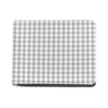Grey And White Check Pattern Print Bifold Wallet