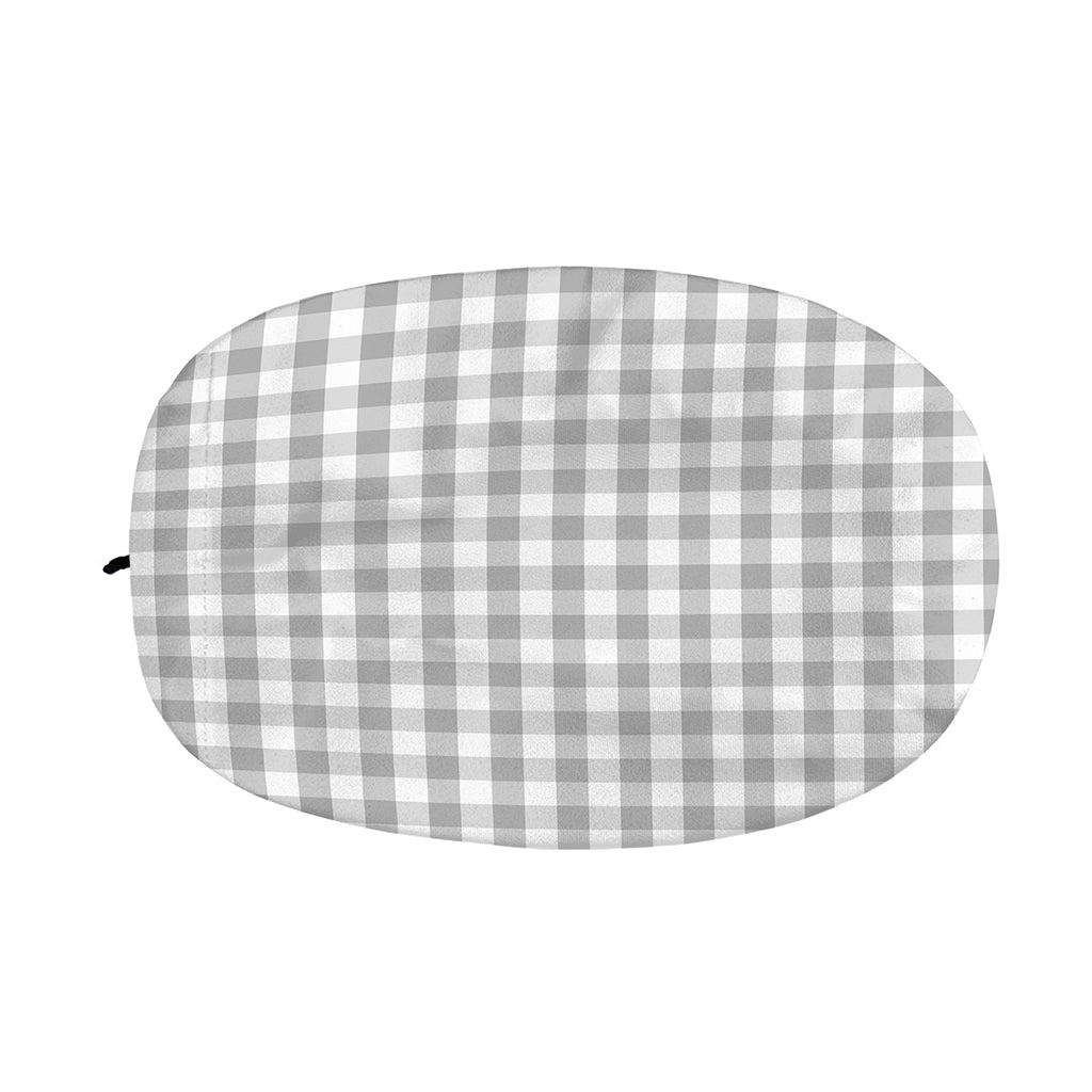 Grey And White Check Pattern Print Car Side Mirror Covers
