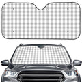 Grey And White Check Pattern Print Car Windshield Sun Shade