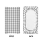 Grey And White Check Pattern Print Changing Pad Cover