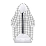 Grey And White Check Pattern Print Dog Zip Up Hoodie