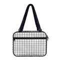 Grey And White Check Pattern Print Double Strap Bible Bag