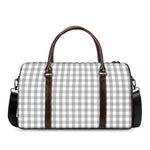 Grey And White Check Pattern Print Duffle Bag