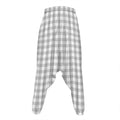 Grey And White Check Pattern Print Hammer Pants