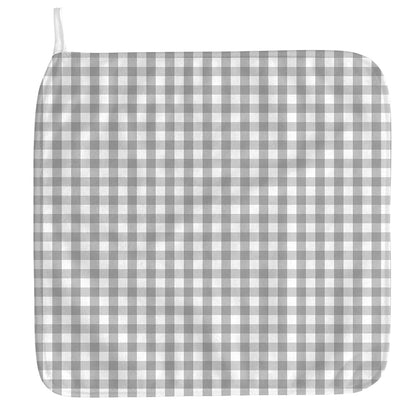 Grey And White Check Pattern Print Hand Towel