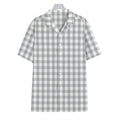 Grey And White Check Pattern Print Hawaiian Shirt