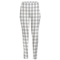 Grey And White Check Pattern Print High-Waisted Pocket Leggings