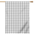 Grey And White Check Pattern Print House Flag
