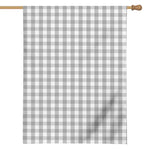 Grey And White Check Pattern Print House Flag