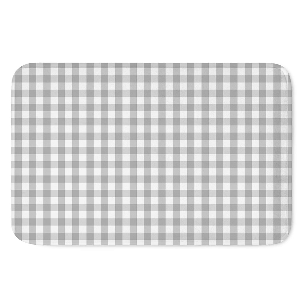 Grey And White Check Pattern Print Indoor Door Mat