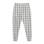 Grey And White Check Pattern Print Jogger Pants