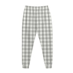 Grey And White Check Pattern Print Jogger Pants