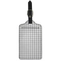 Grey And White Check Pattern Print Luggage Tag