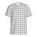 Grey And White Check Pattern Print Men's Athletic T-Shirt