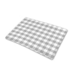 Grey And White Check Pattern Print Pet Cooling Mat Cover