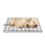 Grey And White Check Pattern Print Pet Cooling Mat Cover