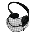 Grey And White Check Pattern Print Pet Sling Carrier