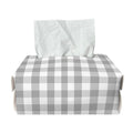 Grey And White Check Pattern Print Rectangle Tissue Box Cover