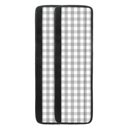 Grey And White Check Pattern Print Refrigerator Handle Covers