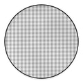 Grey And White Check Pattern Print Round Floor Mat