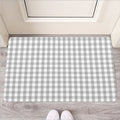 Grey And White Check Pattern Print Rubber Doormat