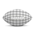 Grey And White Check Pattern Print Rugby Ball