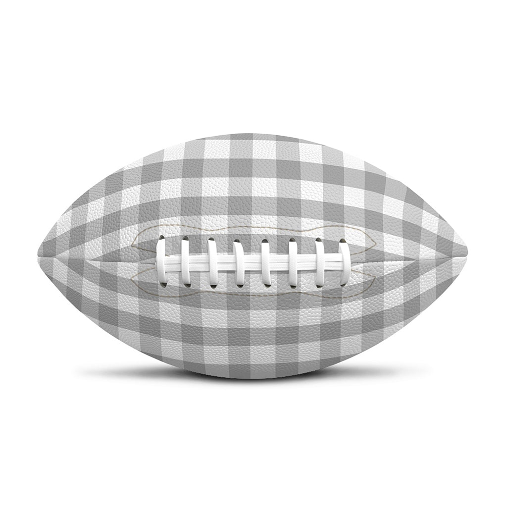 Grey And White Check Pattern Print Rugby Ball