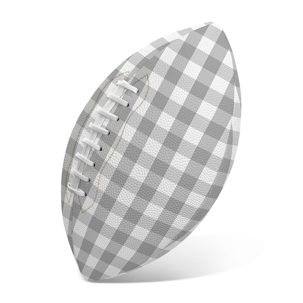 Grey And White Check Pattern Print Rugby Ball