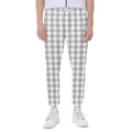 Grey And White Check Pattern Print Joggers