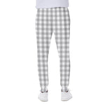 Grey And White Check Pattern Print Scuba Joggers