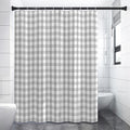 Grey And White Check Pattern Print Shower Curtain