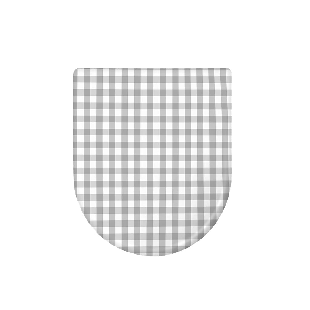 Grey And White Check Pattern Print Toilet Lid Cover