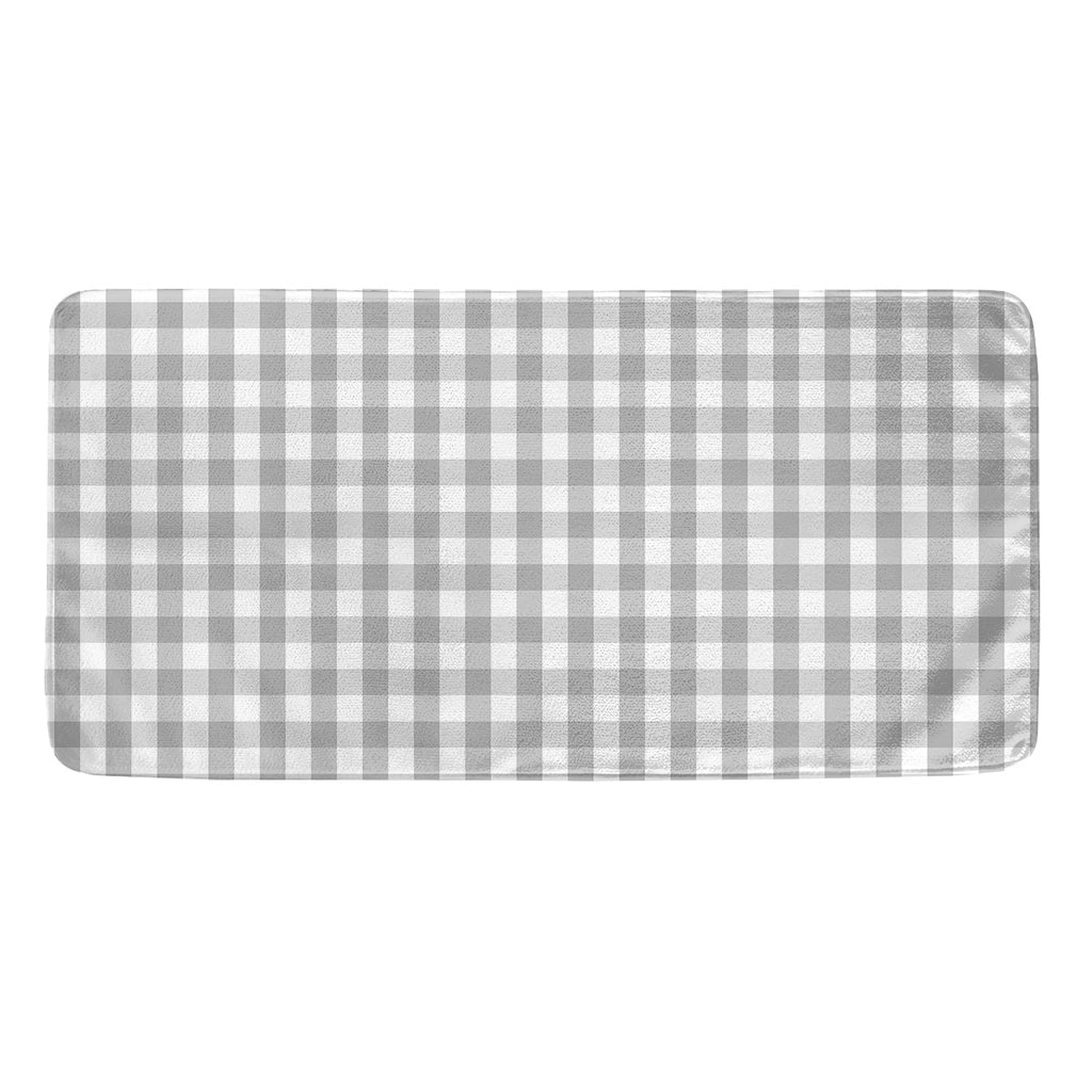 Grey And White Check Pattern Print Towel