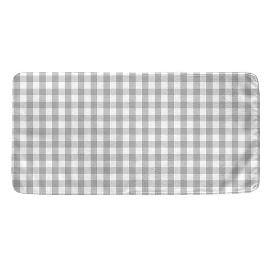 Grey And White Check Pattern Print Towel
