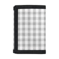 Grey And White Check Pattern Print Trifold Wallet