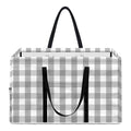 Grey And White Check Pattern Print Utility Tote Bag