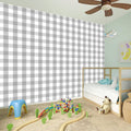 Grey And White Check Pattern Print Wall Sticker