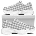 Grey And White Check Pattern Print White Chunky Shoes