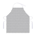 Grey And White Checkered Pattern Print Adjustable Apron