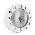 Grey And White Checkered Pattern Print Alarm Clock