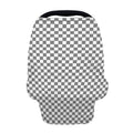 Grey And White Checkered Pattern Print Baby Seat Cover